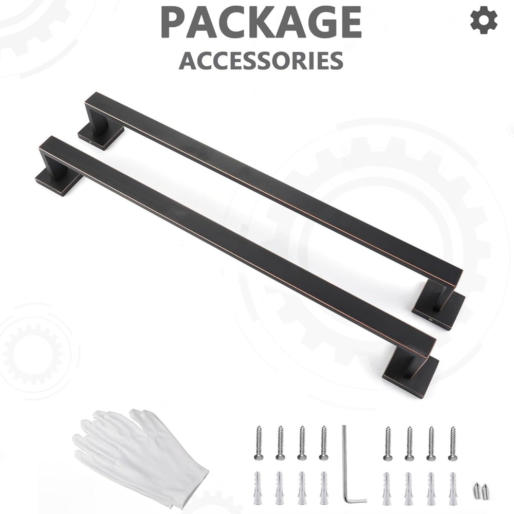 Towel Bar for Bathroom, 24" Hand Towel Holder Rod with Metal, Black Towel Racks